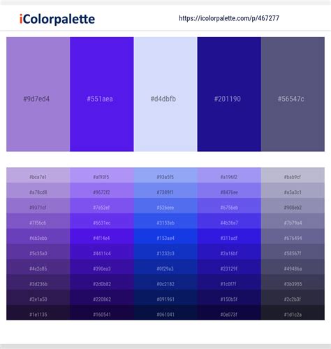 purple blue color chart.